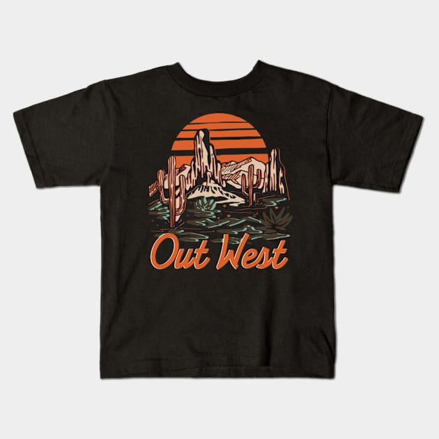 Out West desert Kids T-Shirt by myvintagespace